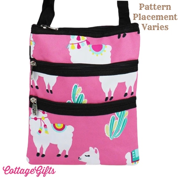CGNGILXBODY Bags Ngil Llamas Pink Print Canvas Small Crossbody Bag Poshmark